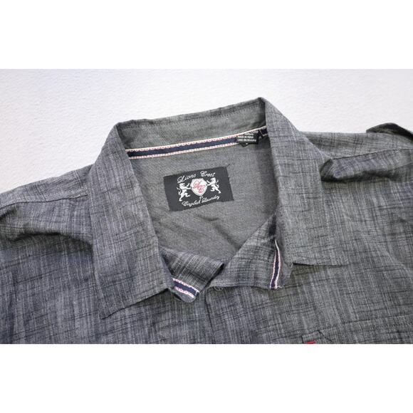 English Laundry Military Button Up Shirt Gray Cotton-Poly Short Sleeve Mens 3XL - Picture 8 of 10